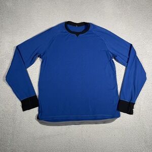 Lululemon Shirt Mens Large Blue Performance Pullover Casual Gym Workout Stretch